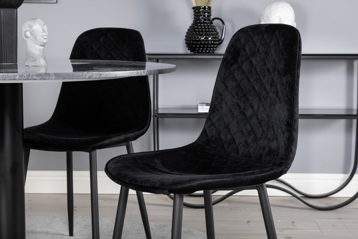 Estelle Matbord med Polar Stolarna – Bord: ⌀106 Stol: 52x86x44