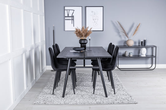 Sleek Matbord med Polar Stolarna – Bord: 75x195x95 Stol: 52x86x44