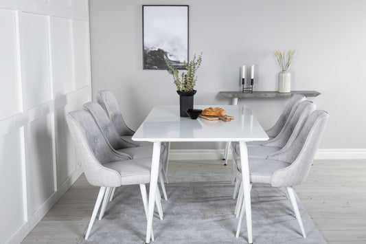 Polar Matbord med Velvet Deluxe Stolarna – Bord: 75x180x90 Stol: 66x88,5x50