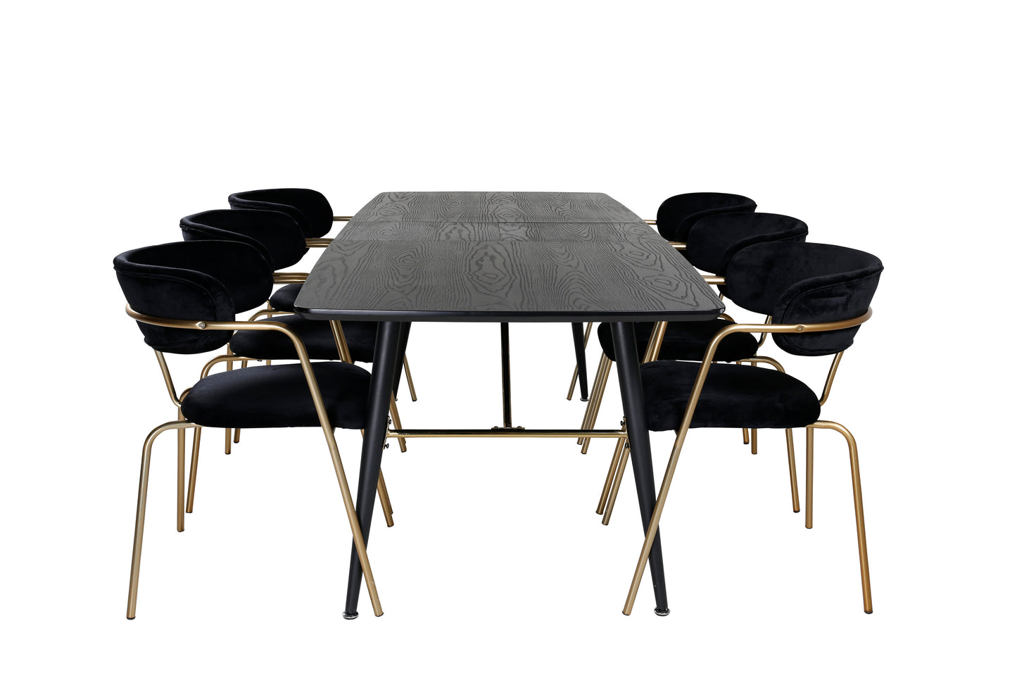 Gold Matbord med Arrow Stolarna Matgrupp