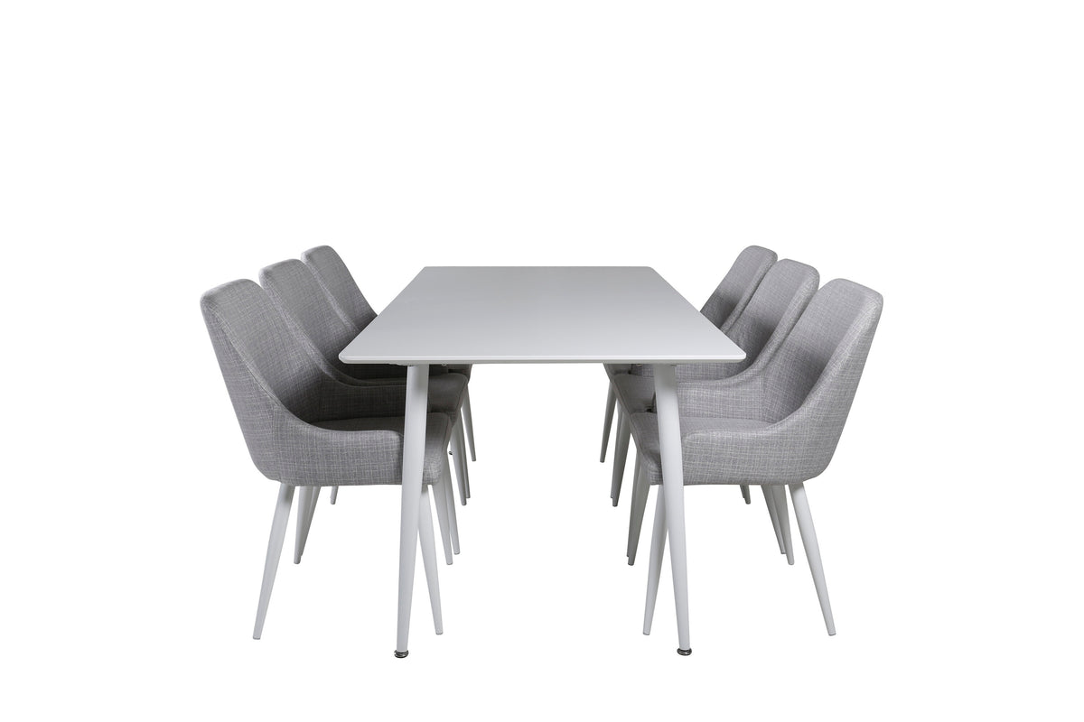 Polar Matbord med Plaza Stolarna – Bord: 75x180x90 Stol: 58x86x49