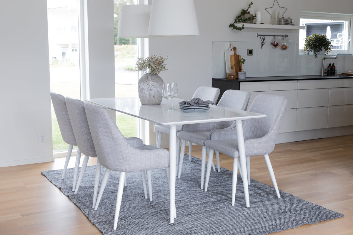 Polar Matbord med Plaza Stolarna – Bord: 75x180x90 Stol: 58x86x49