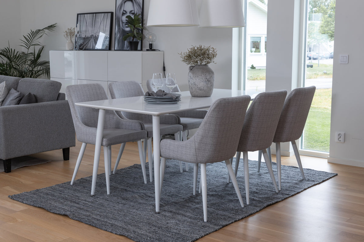 Polar Matbord med Plaza Stolarna – Bord: 75x180x90 Stol: 58x86x49