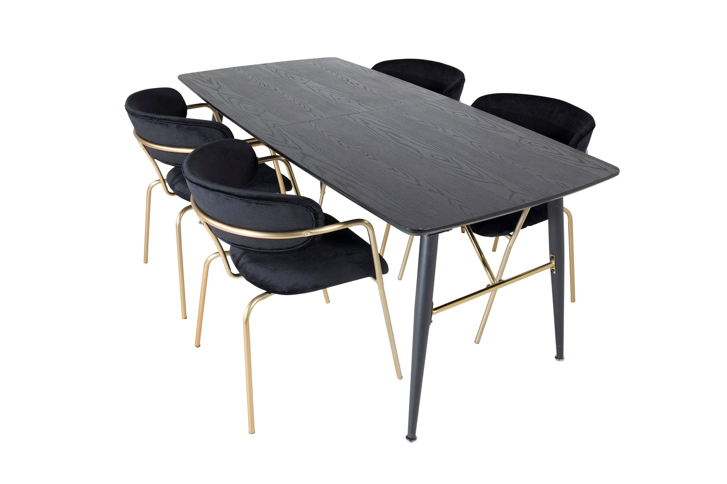 Gold Matbord med Arrow Stolarna Matgrupp