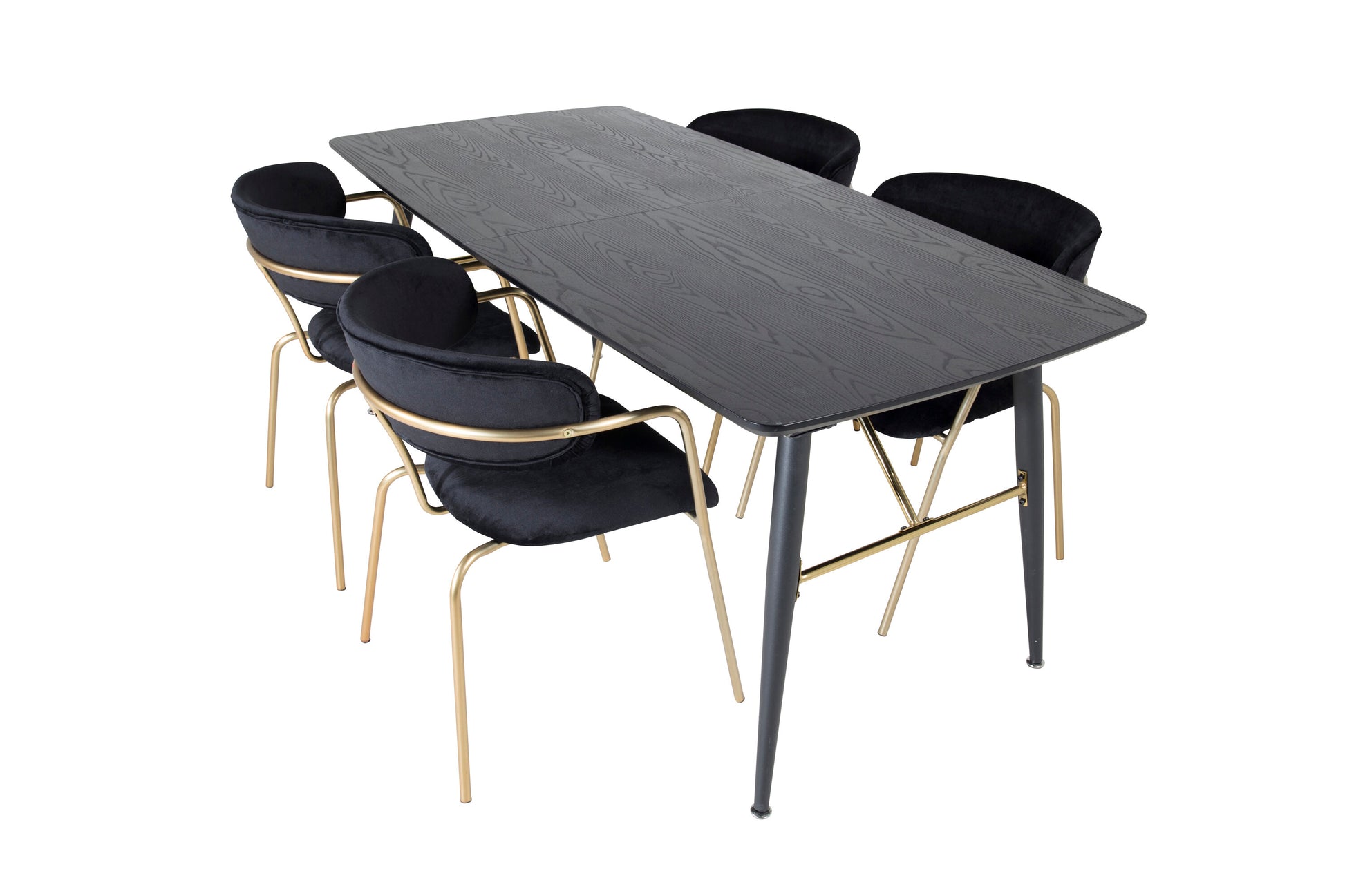 Gold Matbord med Arrow Stolarna Matgrupp