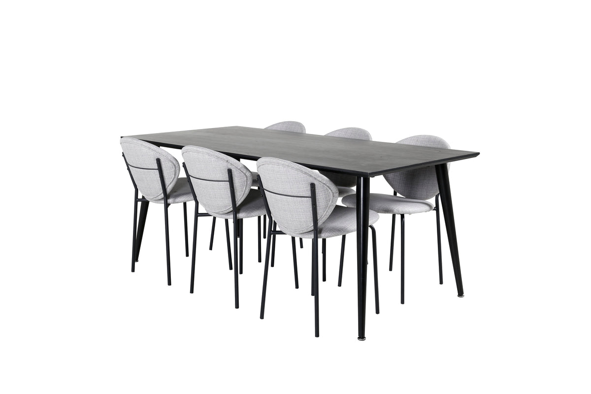 Dipp Matbord med Vault Stolarna – Bord: 75,5x180x90 Stol: 61,5x80x46