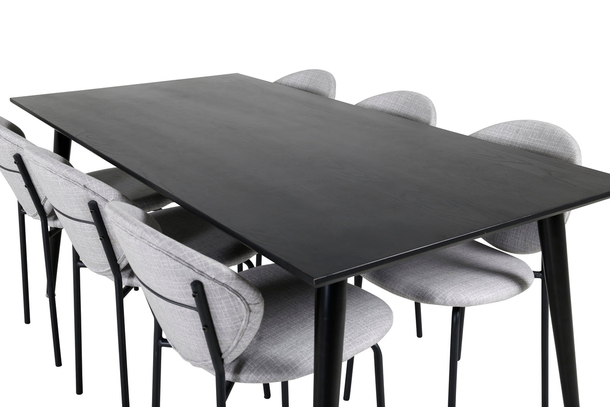 Dipp Matbord med Vault Stolarna – Bord: 75,5x180x90 Stol: 61,5x80x46