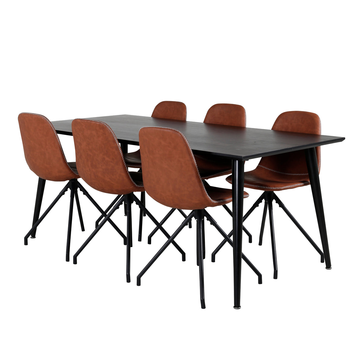 Dipp Matbord med Polar Stolarna – Bord: 75,5x180x90 Stol: 54x88x44