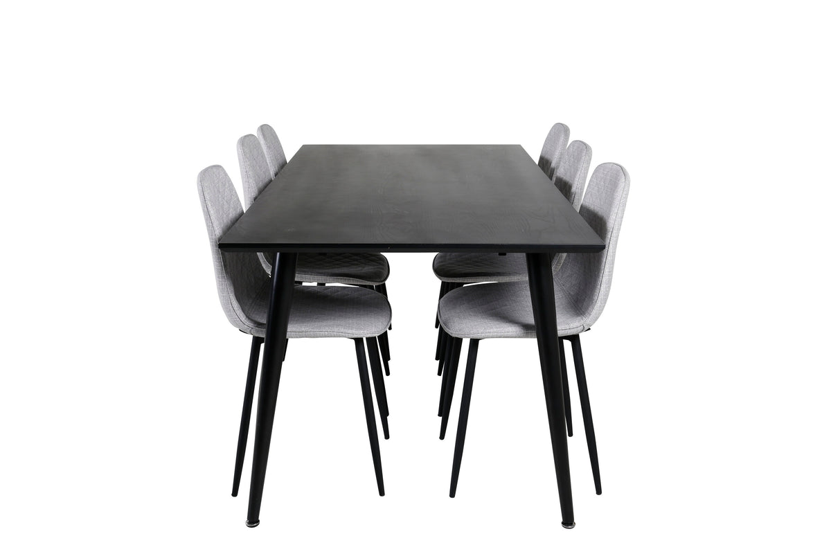 Dipp Matbord med Polar Stolarna – Bord: 75,5x180x90 Stol: 52x86x44