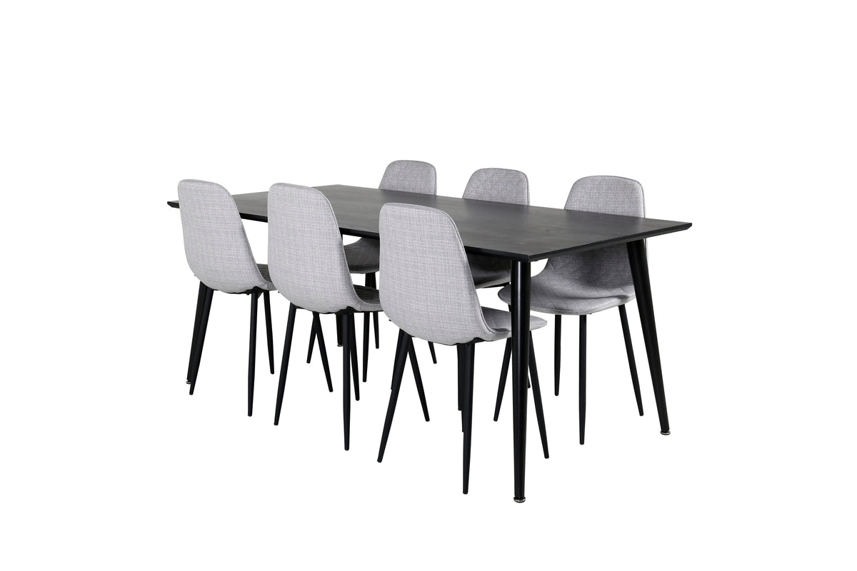 Dipp Matbord med Polar Stolarna – Bord: 75,5x180x90 Stol: 52x86x44