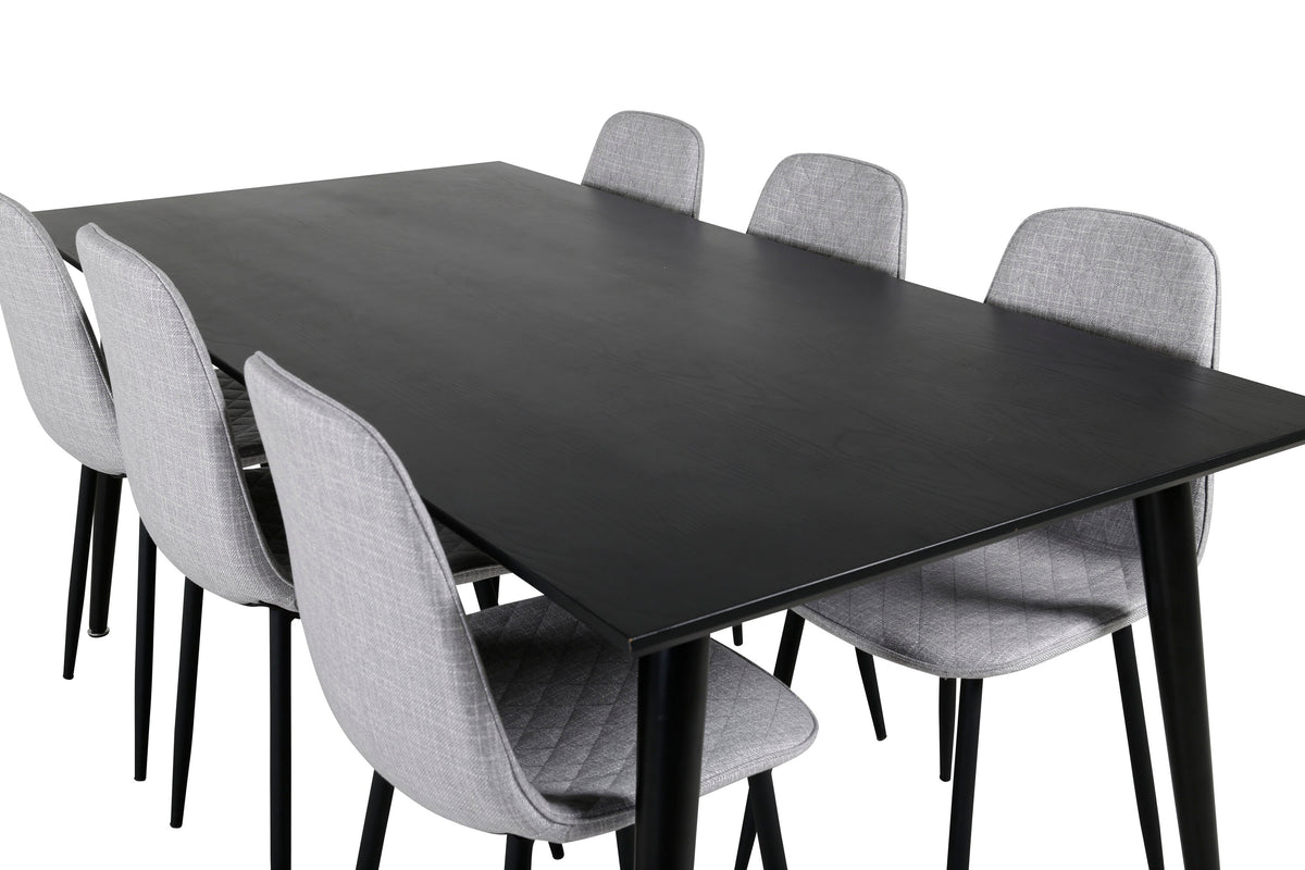 Dipp Matbord med Polar Stolarna – Bord: 75,5x180x90 Stol: 52x86x44