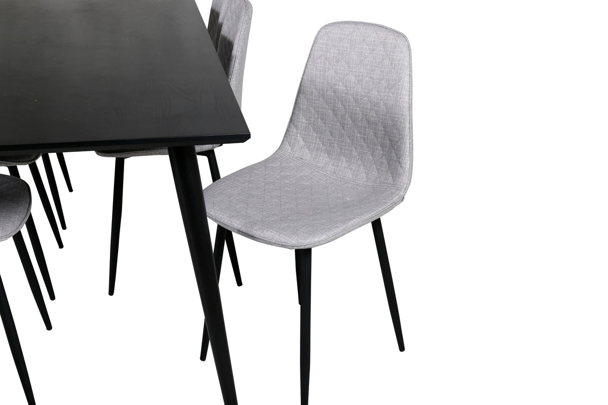 Dipp Matbord med Polar Stolarna – Bord: 75,5x180x90 Stol: 52x86x44