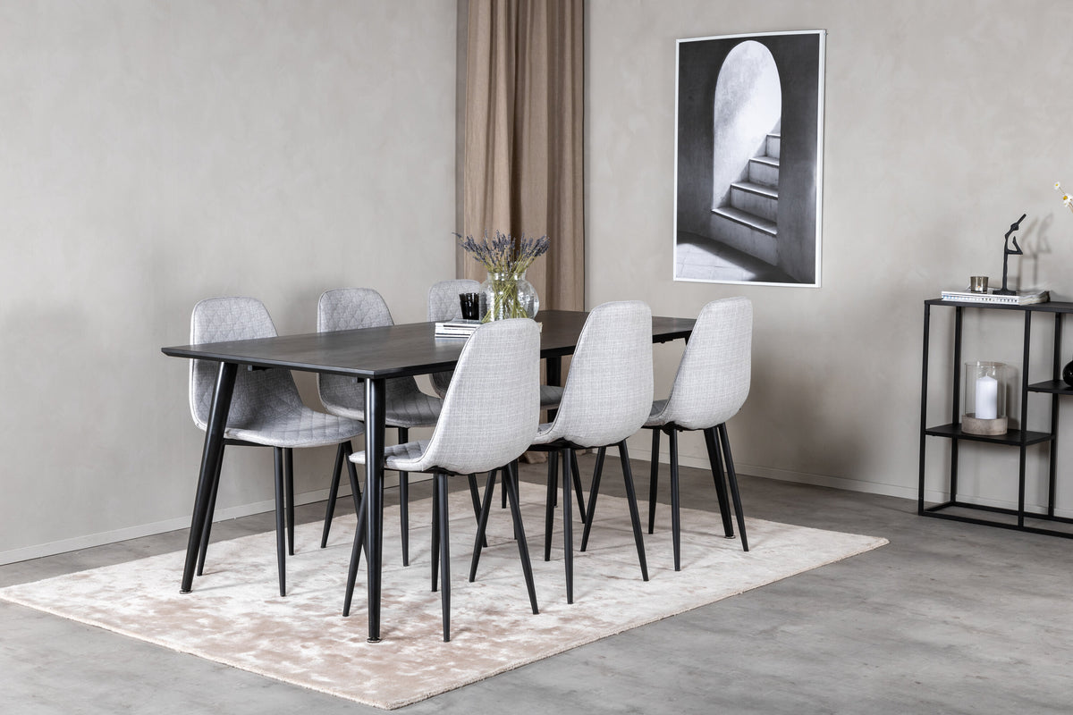 Dipp Matbord med Polar Stolarna – Bord: 75,5x180x90 Stol: 52x86x44
