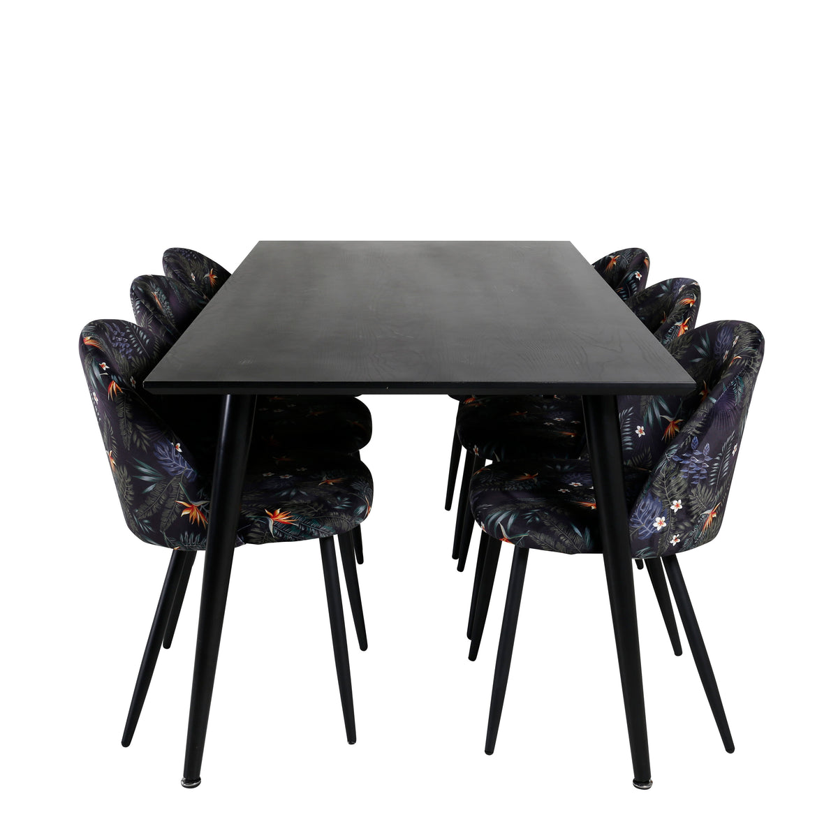 Dipp Matbord med Velvet Stolarna – Bord: 75,5x180x90 Stol: 55x78x50,5