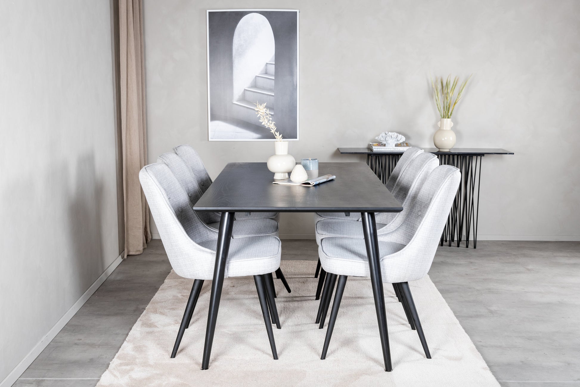 Dipp Matbord med Velvet Deluxe Stolarna Matgrupp