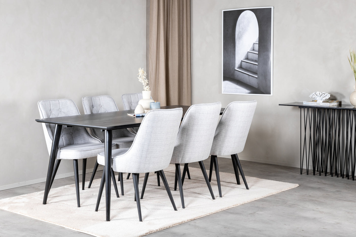 Dipp Matbord med Velvet Deluxe Stolarna Matgrupp