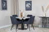 Estelle Matbord med Plaza Stolarna – Bord: ⌀106 Stol: 58x86x49