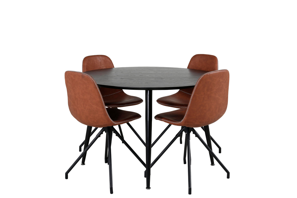 Dipp Matbord med Polar Stolarna – Bord: ⌀115 Stol: 54x88x44