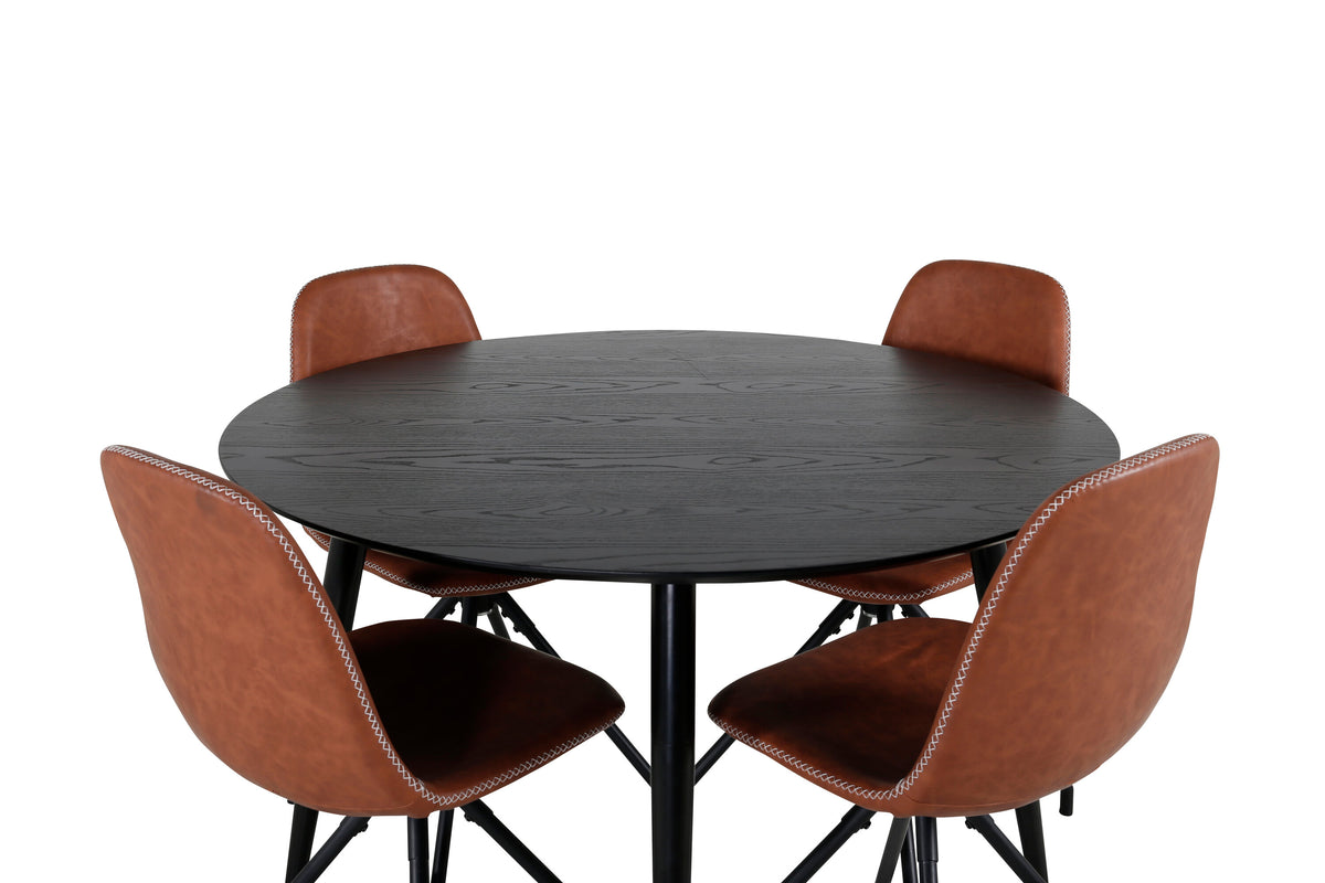 Dipp Matbord med Polar Stolarna – Bord: ⌀115 Stol: 54x88x44