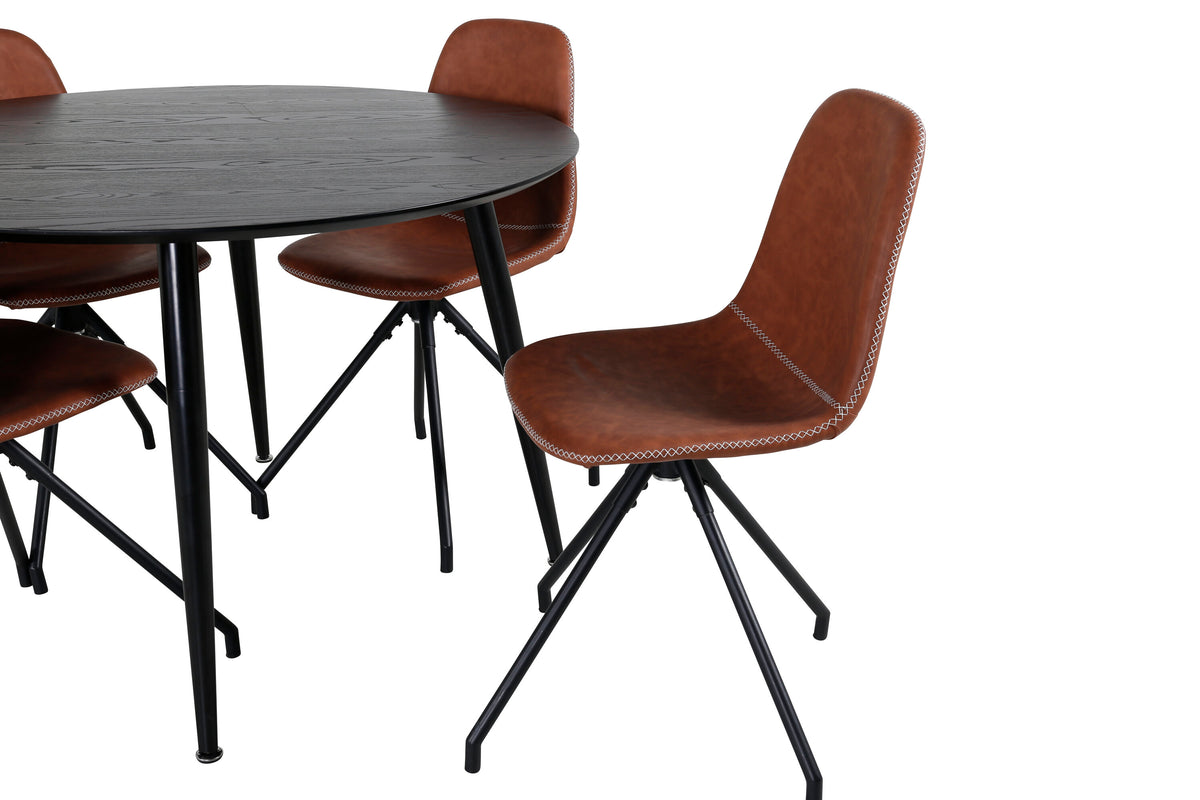 Dipp Matbord med Polar Stolarna – Bord: ⌀115 Stol: 54x88x44