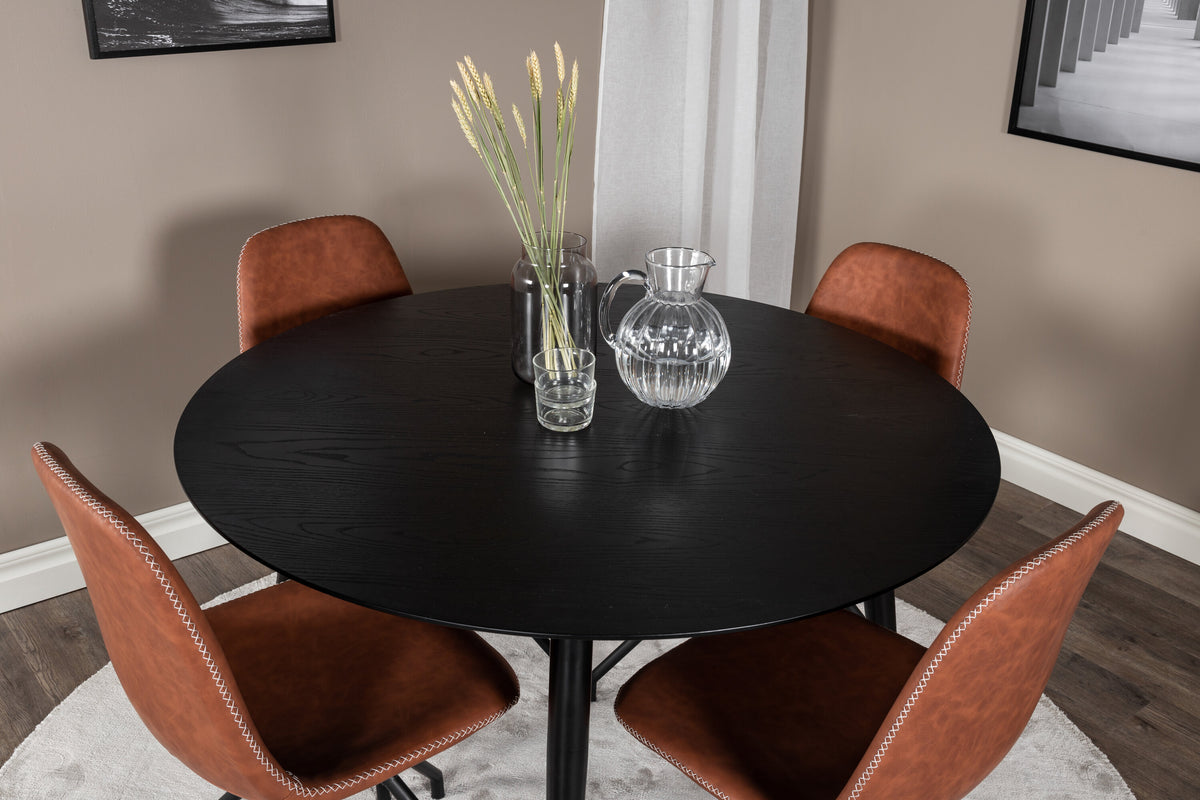 Dipp Matbord med Polar Stolarna – Bord: ⌀115 Stol: 54x88x44