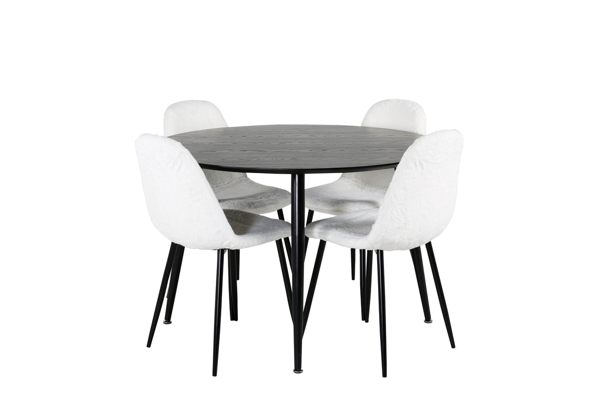 Dipp Matbord med Polar Stolarna – Bord: ⌀115 Stol: 53x87x44