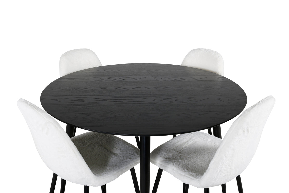 Dipp Matbord med Polar Stolarna – Bord: ⌀115 Stol: 53x87x44