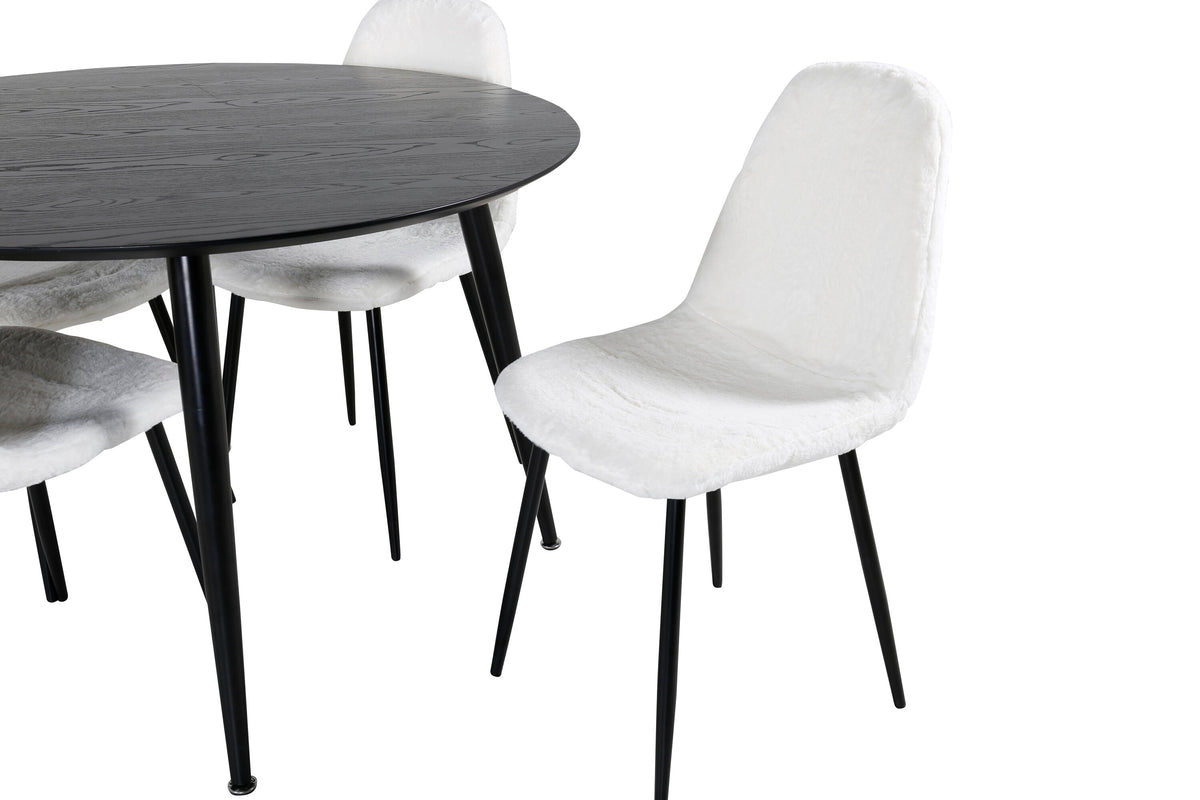 Dipp Matbord med Polar Stolarna – Bord: ⌀115 Stol: 53x87x44