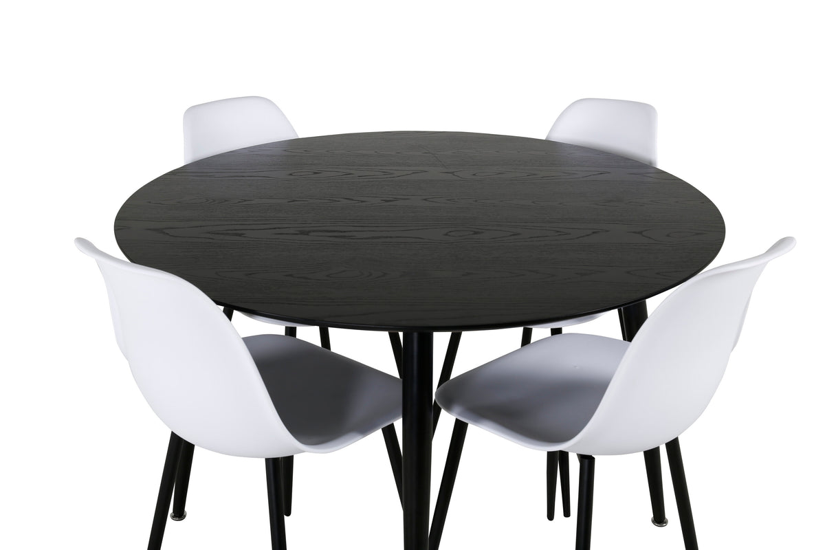 Dipp Matbord med Polar Stolarna – Bord: ⌀115 Stol: 58x81x45,5