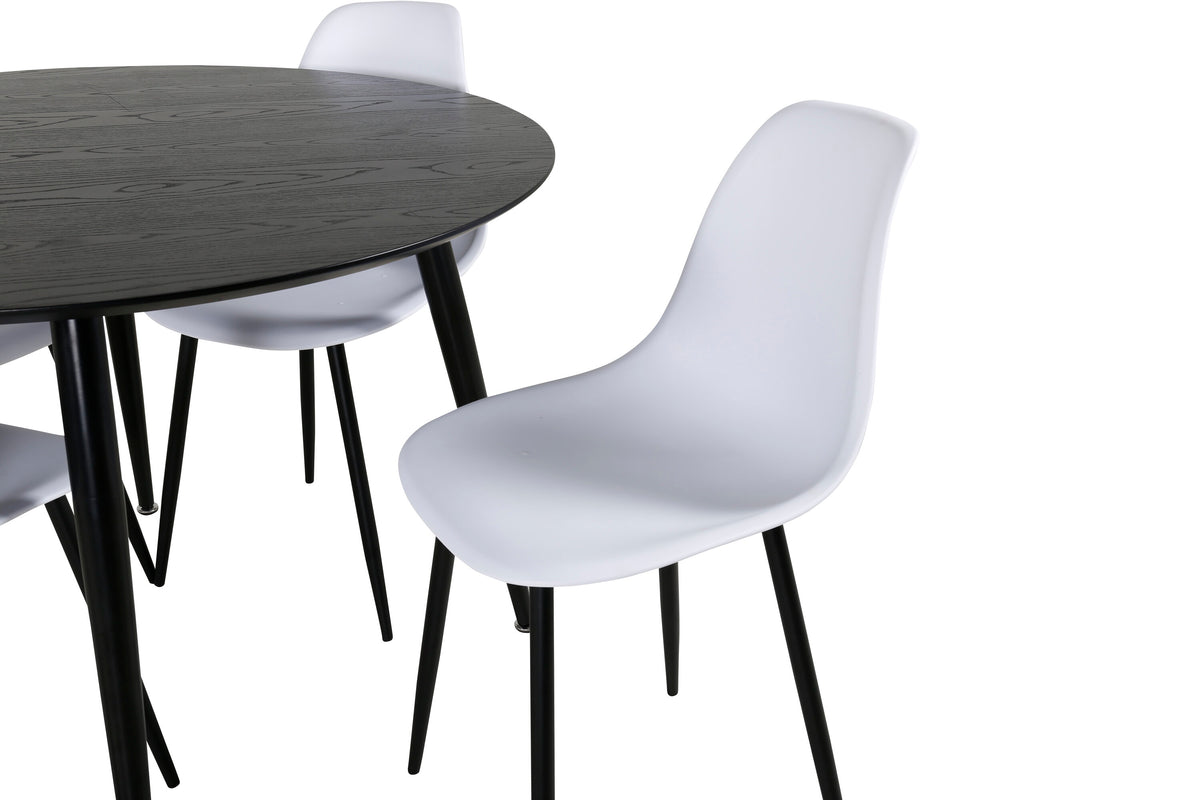 Dipp Matbord med Polar Stolarna – Bord: ⌀115 Stol: 58x81x45,5