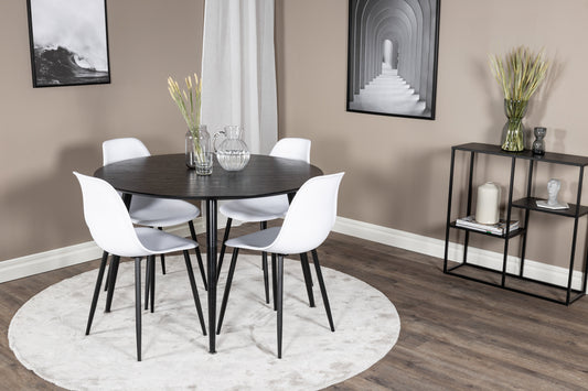 Dipp Matbord med Polar Stolarna – Bord: ⌀115 Stol: 58x81x45,5