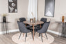 Plaza Matbord med Velvet Deluxe Stolarna – Bord: ⌀100 Stol: 66x88,5x50