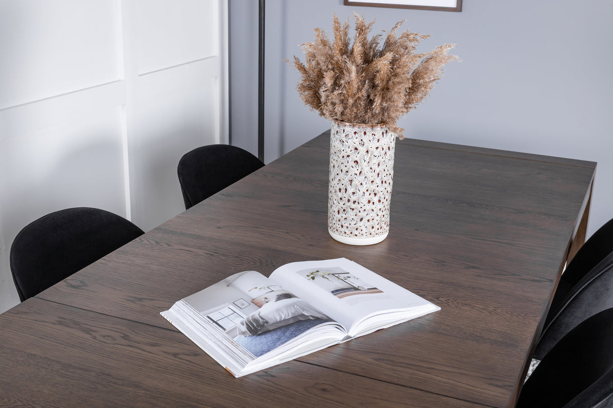 Slider Matbord med Velvet Stolarna – Bord: 75x170x95 Stol: 57x76,5x50