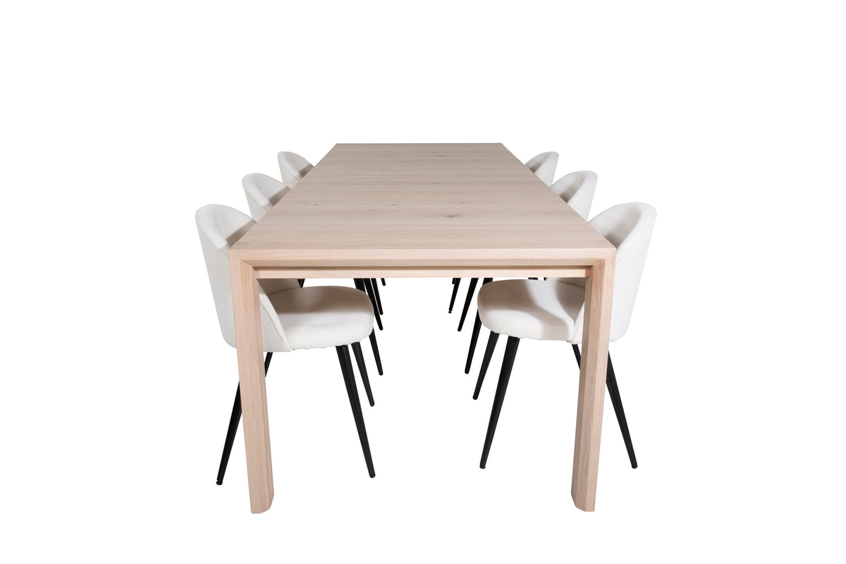 Slider Matbord med Velvet Stolarna – Bord: 75x170x95 Stol: 57x76,5x50