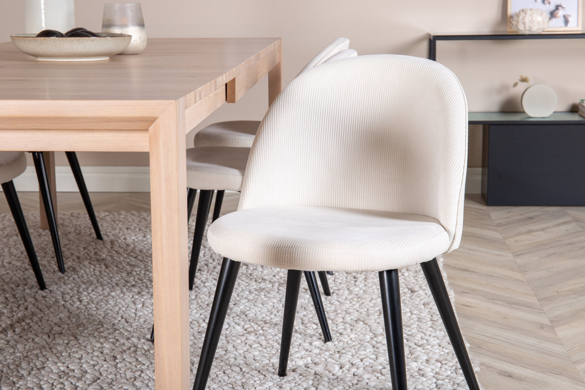 Slider Matbord med Velvet Stolarna – Bord: 75x170x95 Stol: 57x76,5x50