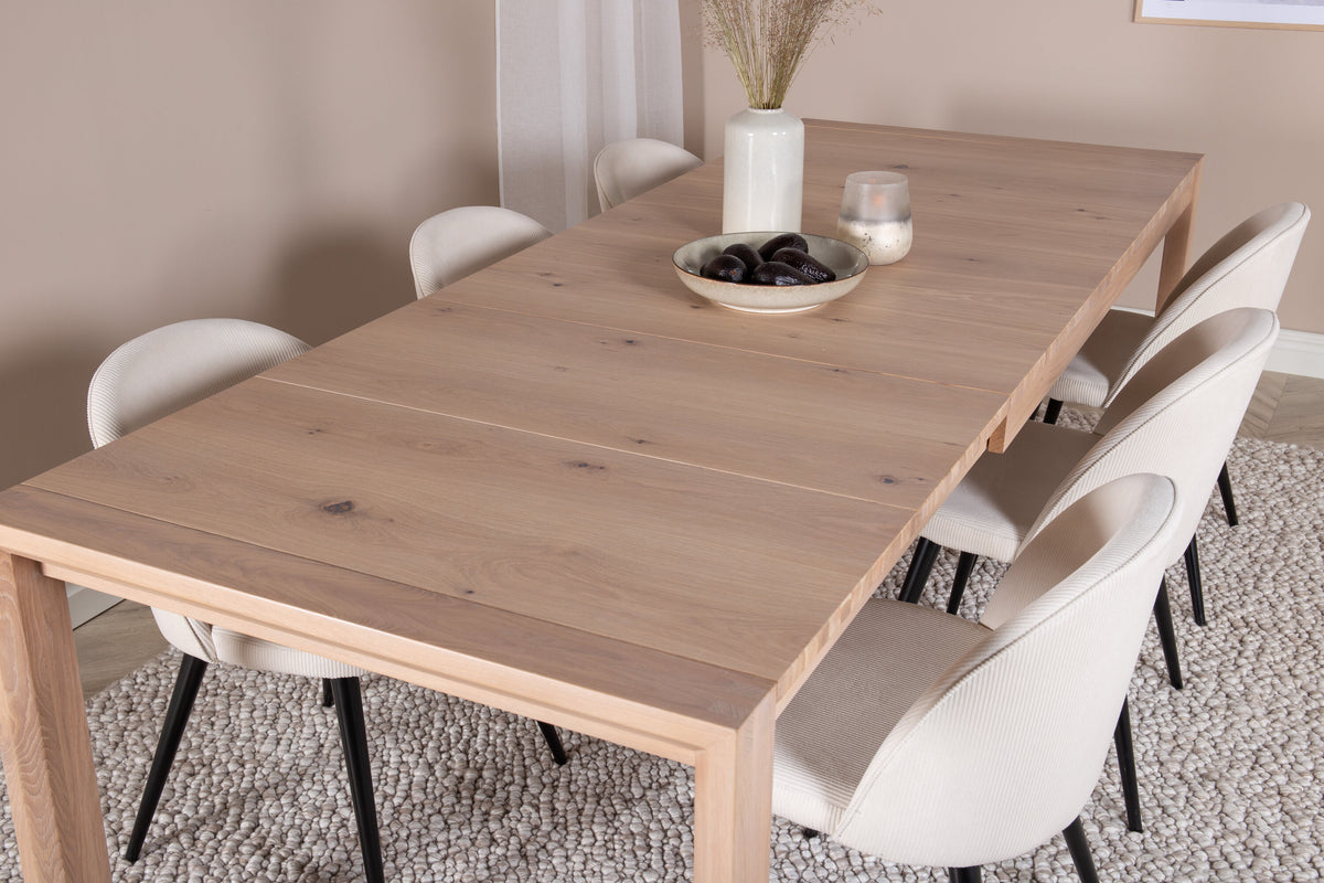 Slider Matbord med Velvet Stolarna – Bord: 75x170x95 Stol: 57x76,5x50