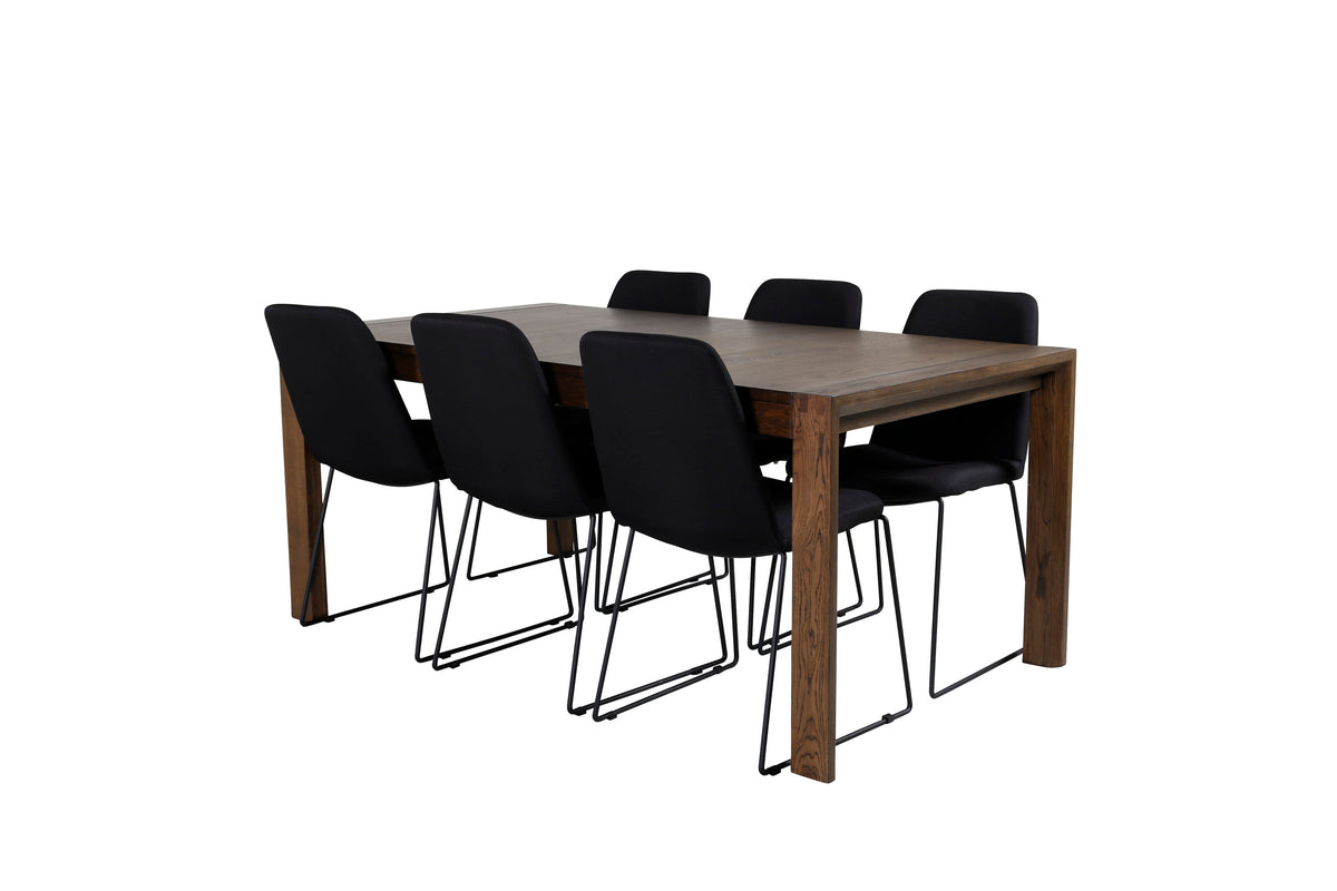 Slider Matbord med Muce Stolarna – Bord: 75x170x95 Stol: 63x84x43