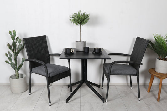 Way Rektangulär Matgrupp – Bord: 72x70x70 Stol: 64x95x55