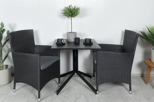 Way Rektangulär Matgrupp – Bord: 72x70x70 Stol: 65x92x58