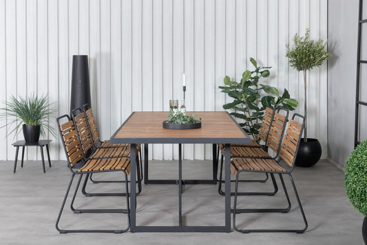 Khung Matbord med Bois Stolarna – Bord: 75x200x100 Stol: 59x86x57