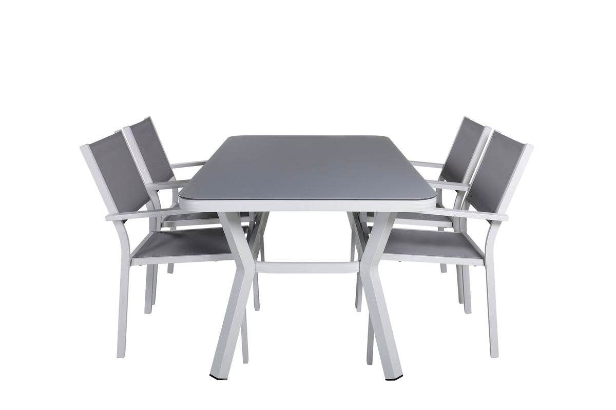 Virya Matbord med Copacabana Stolarna – Bord: 74x160x90 Stol: 60,5x88x56,5