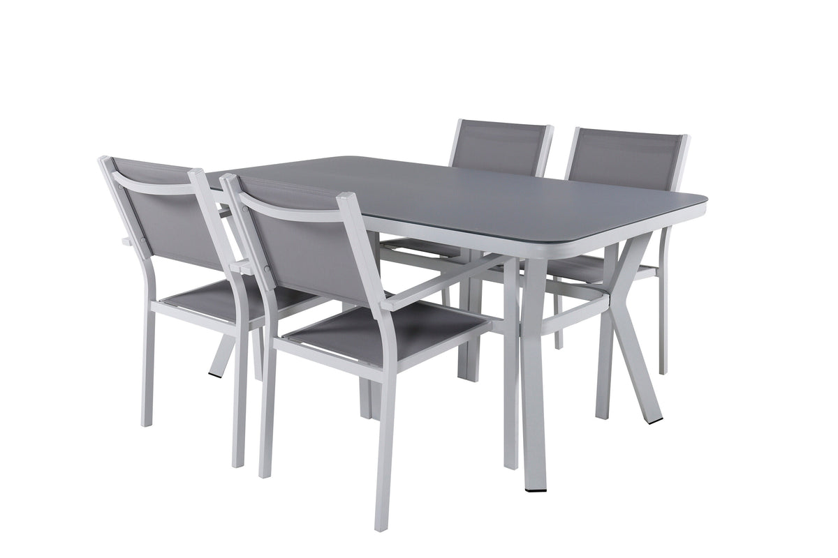 Virya Matbord med Copacabana Stolarna – Bord: 74x160x90 Stol: 60,5x88x56,5