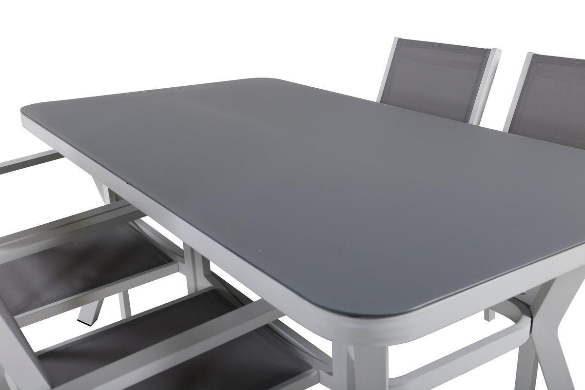 Virya Matbord med Copacabana Stolarna – Bord: 74x160x90 Stol: 60,5x88x56,5