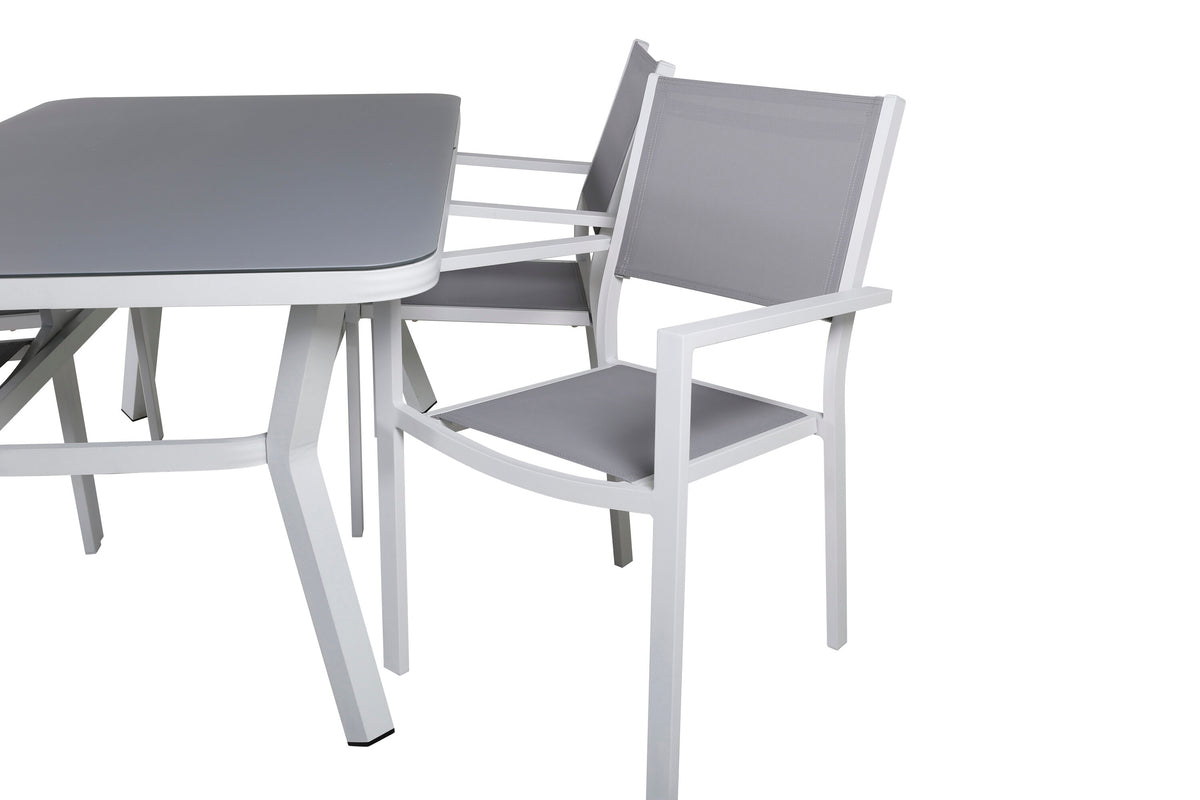 Virya Matbord med Copacabana Stolarna – Bord: 74x160x90 Stol: 60,5x88x56,5