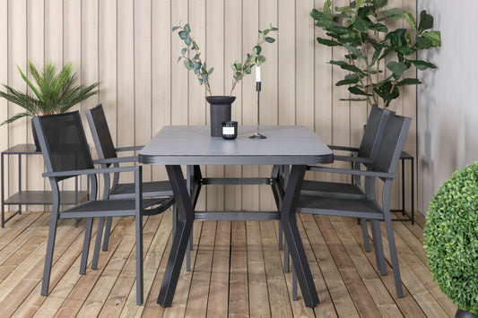 Virya Matbord med Copacabana Stolarna – Bord: 74x160x90 Stol: 60,5x88x56,5