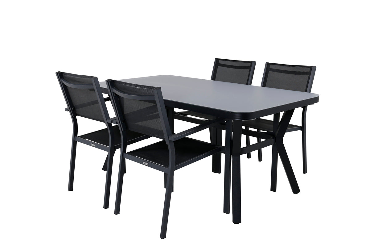 Virya Matbord med Copacabana Stolarna – Bord: 74x160x90 Stol: 60,5x88x56,5