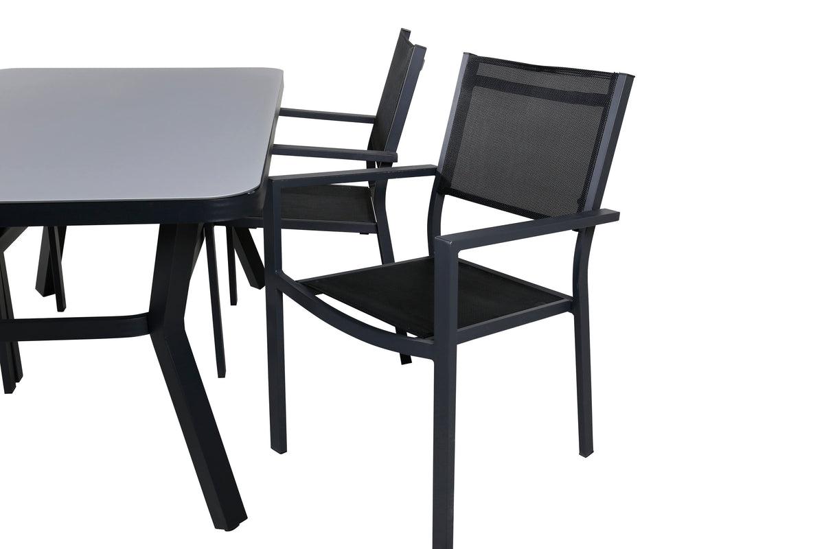 Virya Matbord med Copacabana Stolarna – Bord: 74x160x90 Stol: 60,5x88x56,5