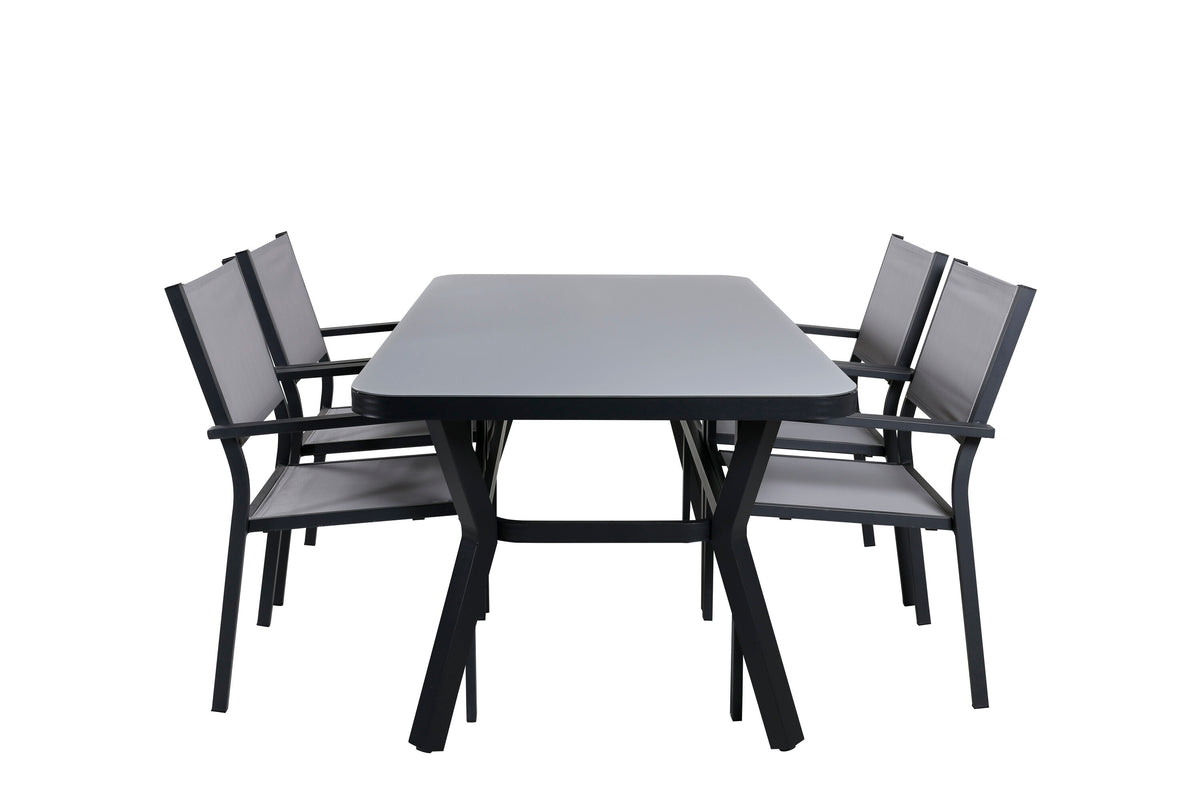 Virya Matbord med Copacabana Stolarna – Bord: 74x160x90 Stol: 60x88x56,5