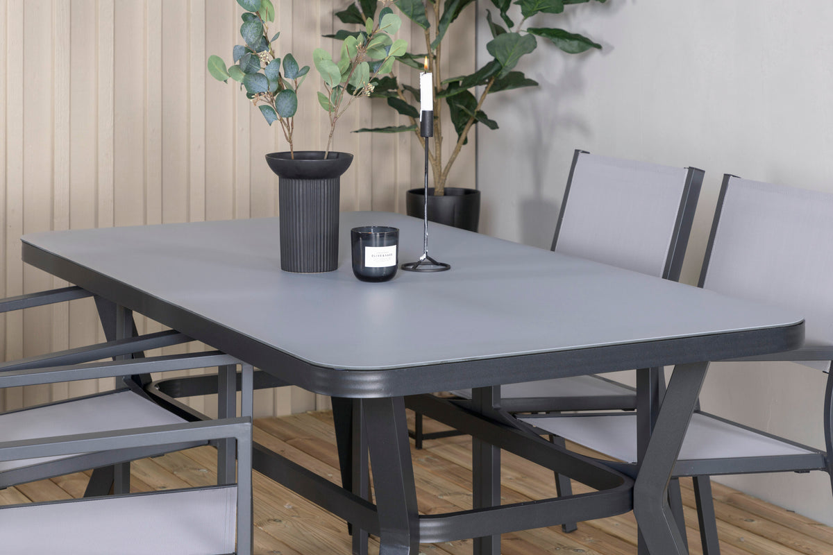 Virya Matbord med Copacabana Stolarna – Bord: 74x160x90 Stol: 60x88x56,5