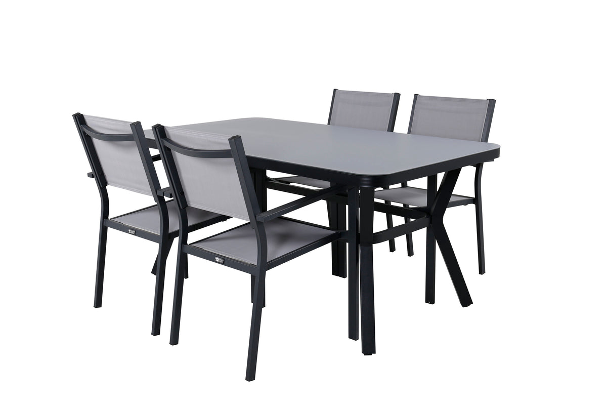 Virya Matbord med Copacabana Stolarna – Bord: 74x160x90 Stol: 60x88x56,5